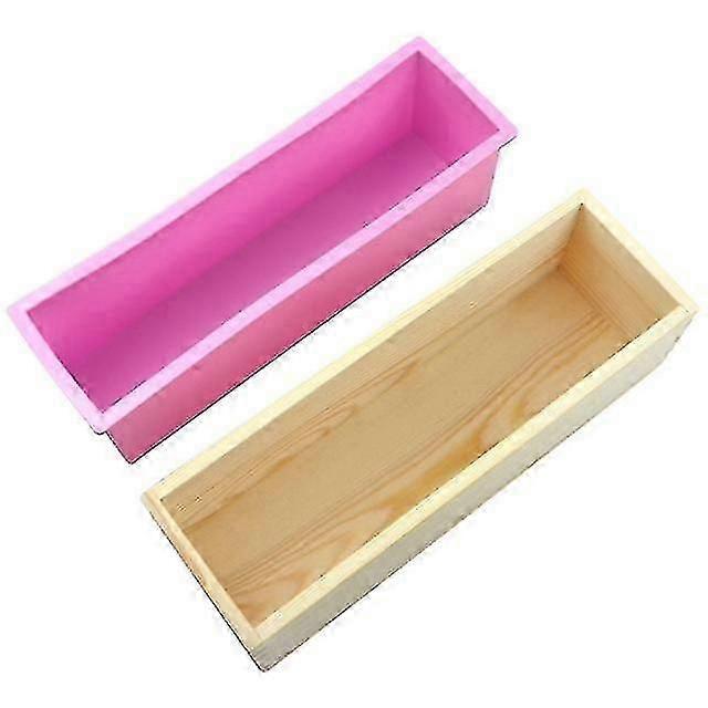 1200ml Rectangle Silicone Soap Making Mold Wooden Box Handmade Craft Soap Mould Toast Cake Loaf Mold
