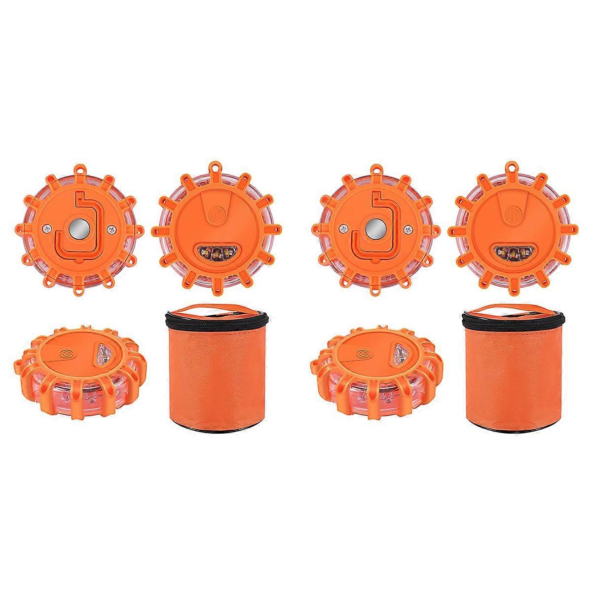 3 Pack LED Road Flares Emergency Lights,Round