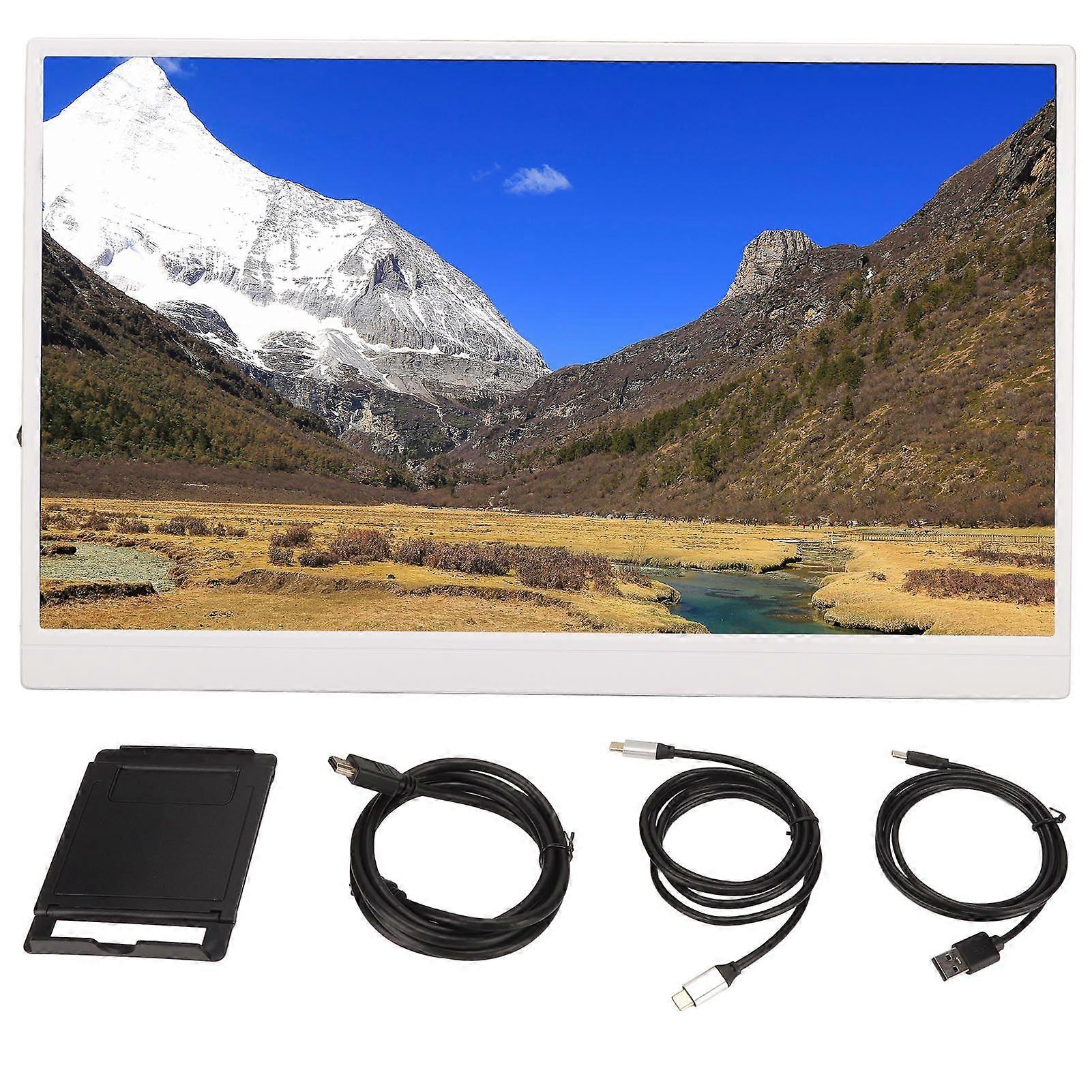 Portable Monitor 1080P 17.3 Inch IPS HDR HD Multimedia Interface Type C External Display for XBOX for PS5 Phone PC White