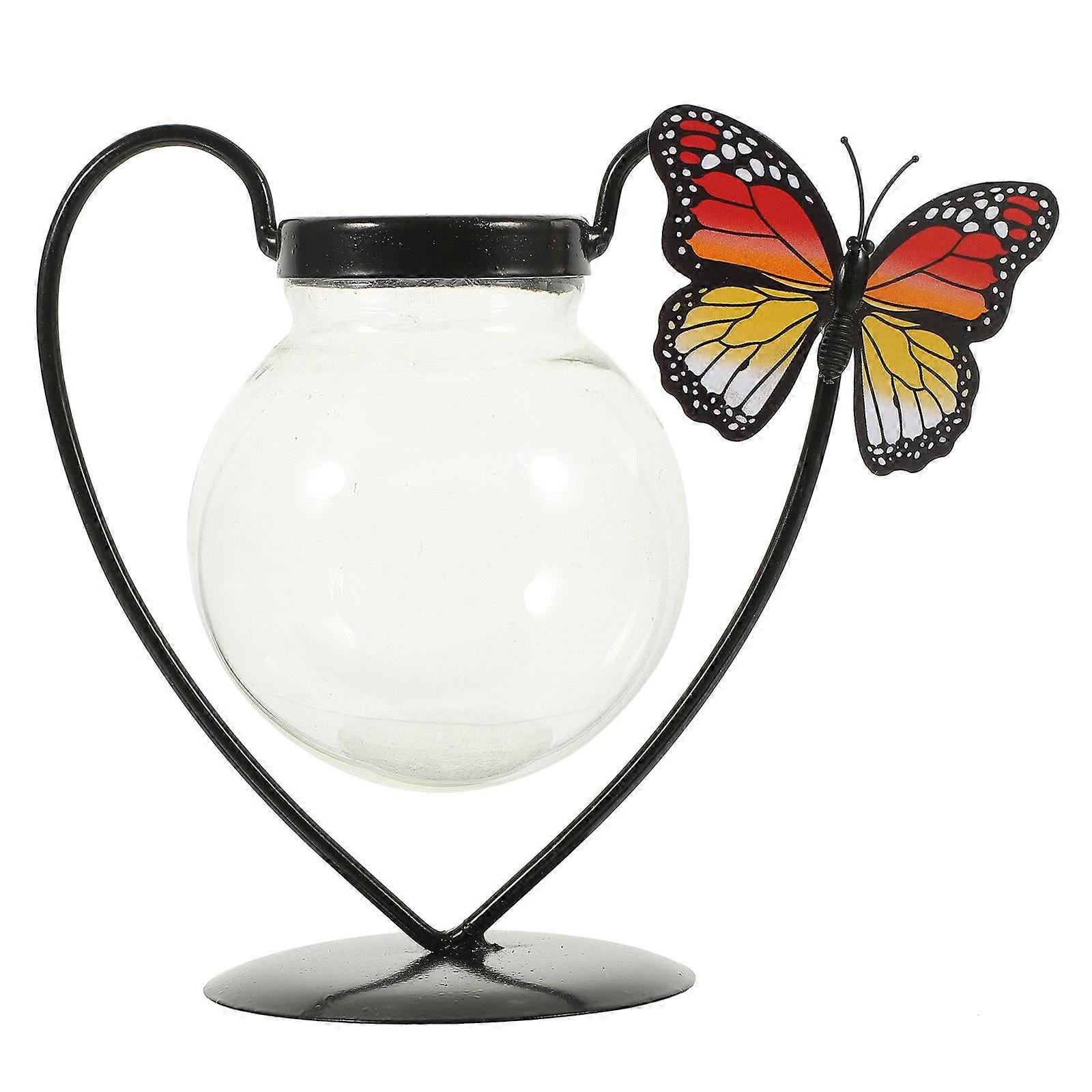 Glass Container Flowerpot Heart Vase for Decor 2Pcs Hydroponic