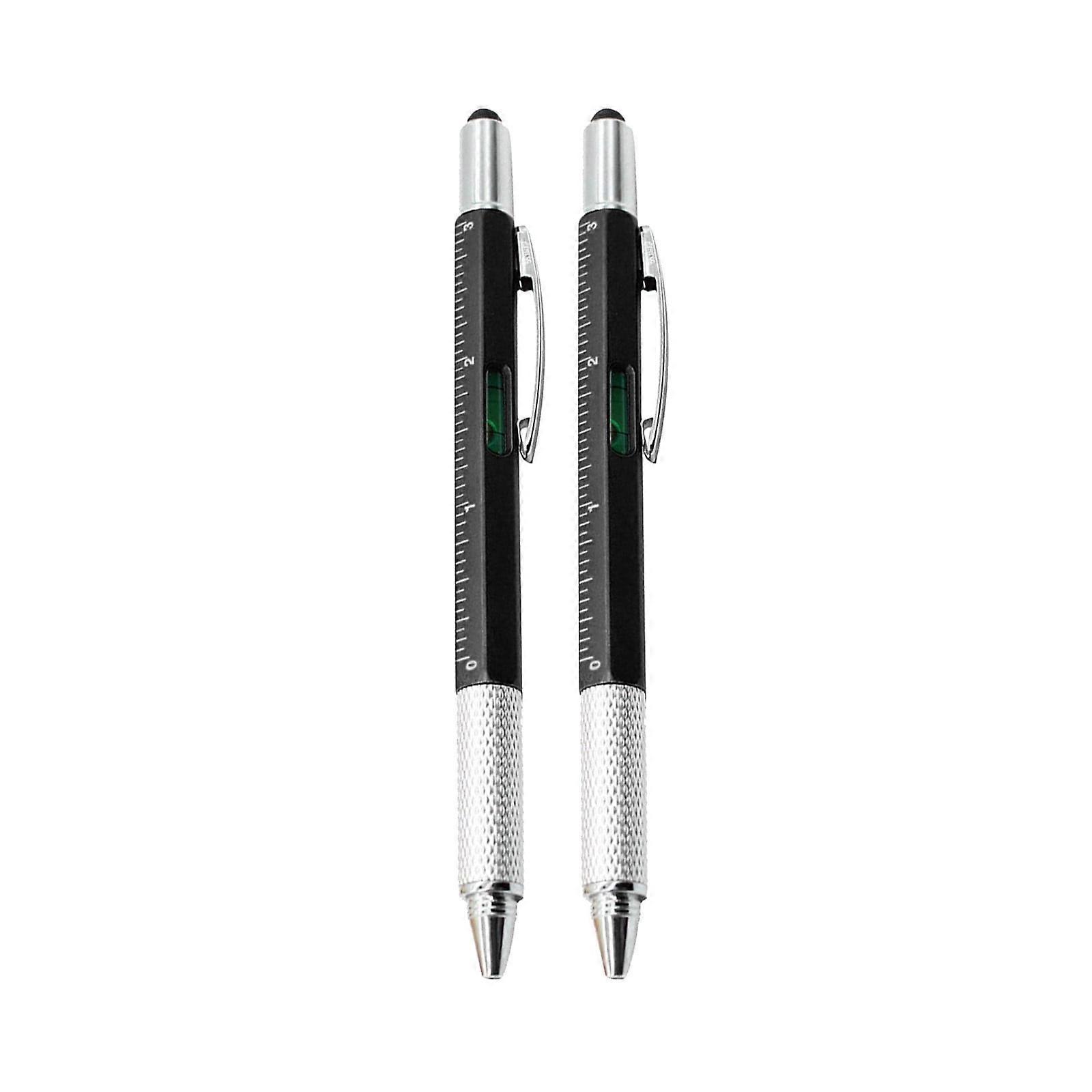 WQQZJJ 6 In 1 Multifunctional Screwdriver Tool Caliper Level Scale Ball Point Pen Black Ink Retractable Ballpoint Pens Clearance!