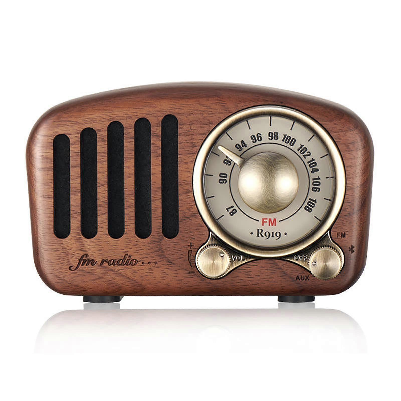 Vintage Radio Walnut Wood Finish FM Radio With USB Bluetooth 5.0 TF Card Player Classic Style For Home Party Outdoor
