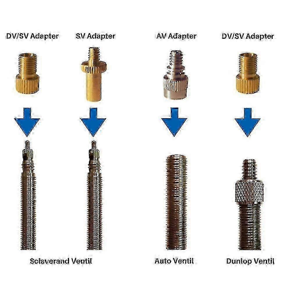 10 Pcs Inflator Pump Nozzle Kit Presta Schrader Valve Tube Bicycle Valve Adaptors For Road & & Fixi