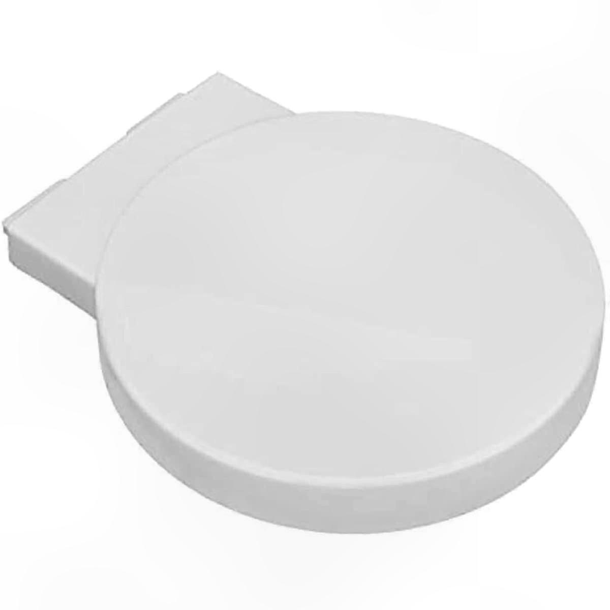 White Round Toilet Seat with Quick Release and Easy Clean Top Bottom Fixing for Bathroom Use