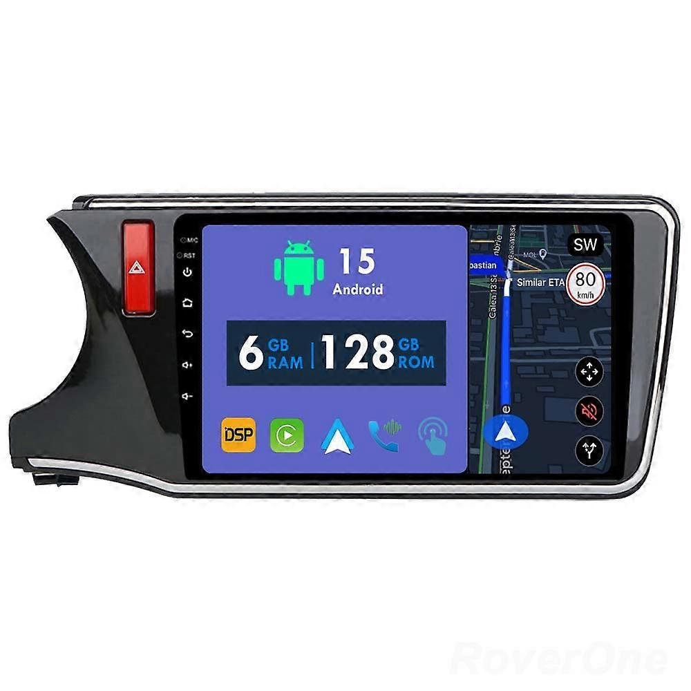 Car Radio 6G+128G CarPlay GPS Navigation Head Unit for Honda City 2014 - 2017 Android Auto Bluetooth Stereo Touch Screen