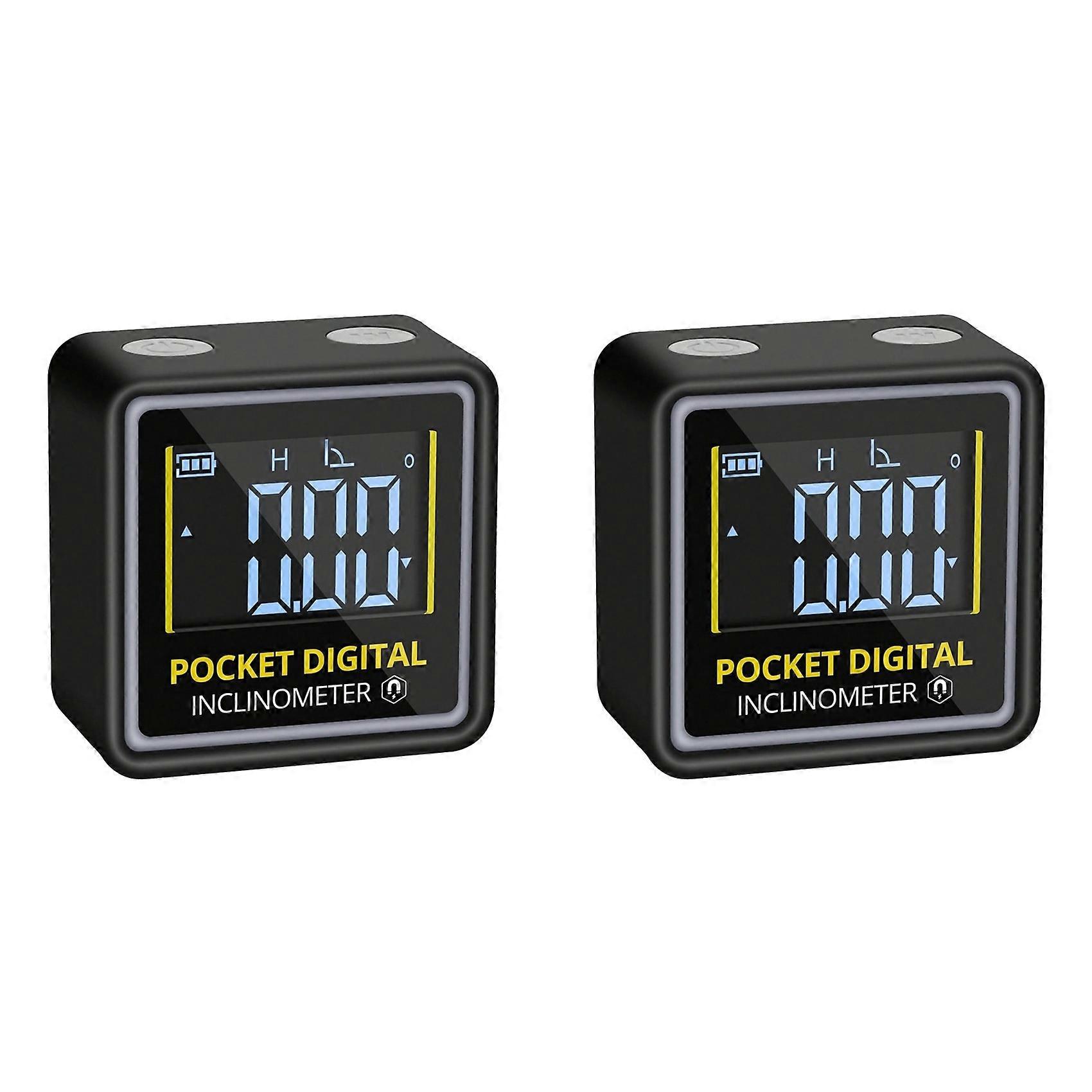 2X Mini Digital Angel Finder Rechargeble Level Box Protractor with Magnetic Based Backlight for Woodworking Building