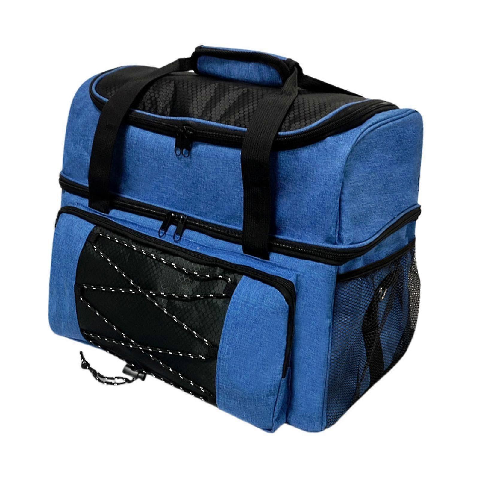 Ayarlanabilir Askılı İki Toplu Bowling Çantası Taşıma Çantası, Mavi Renk, Dayanıklı Malzeme, Çoğu Bowling Topuna Uyar