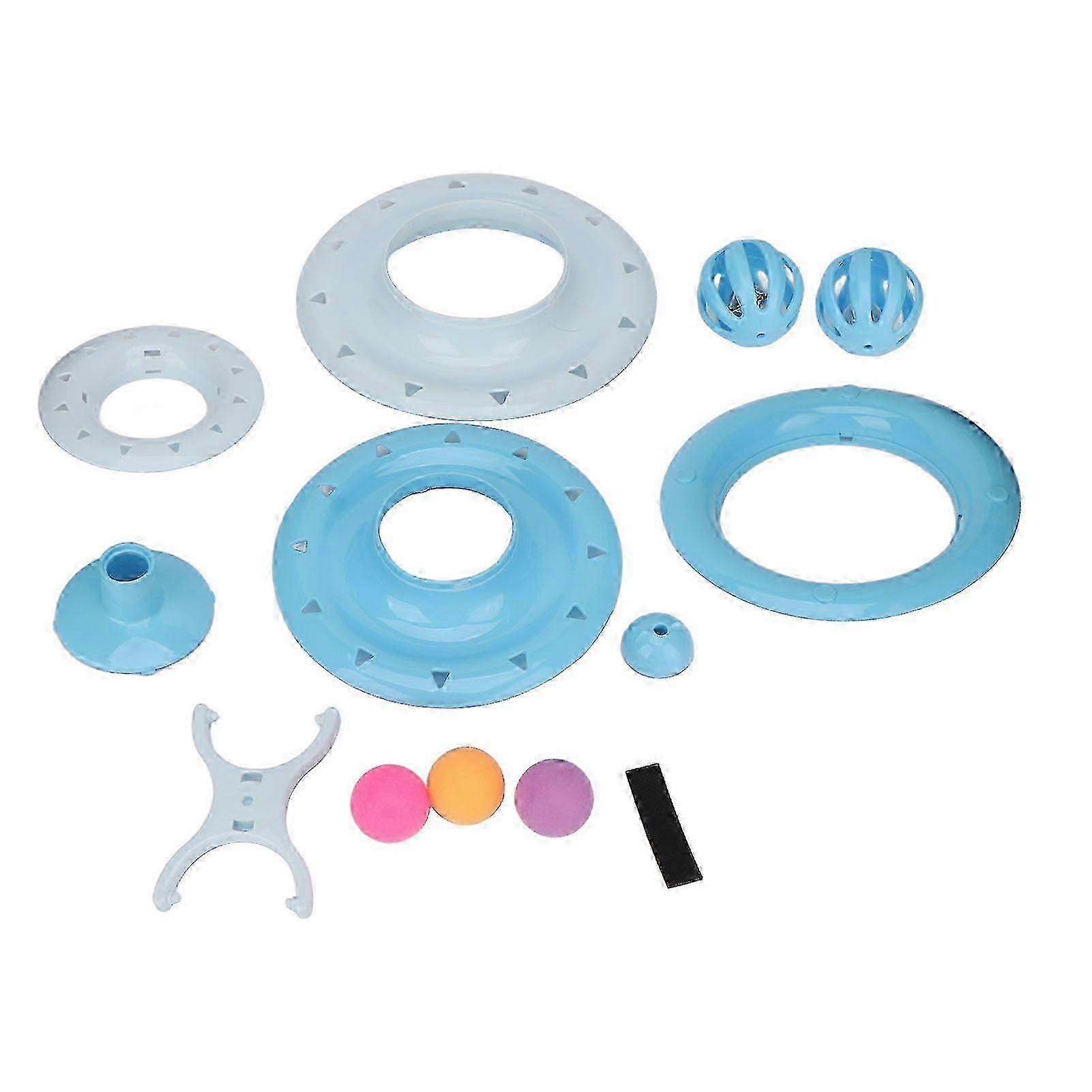 Kedi Döner Top Çok Seviyeli Eğlenceli Bulmaca Oyuncak Kedi Avı Kovalama Egzersiz Mavi