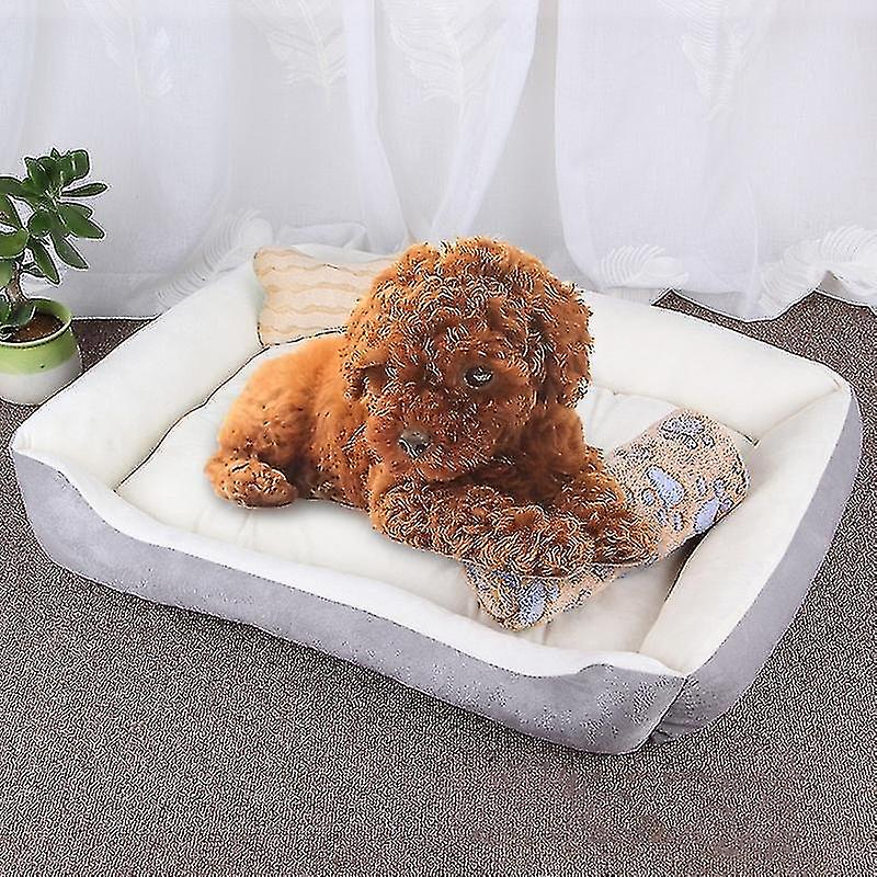 Bird Cage Bird Baths Dog Bone Pattern Big Soft Warm Kennel Pet Dog Cat Mat Blanket With Blanket Size: Xxs 45×30×15cm