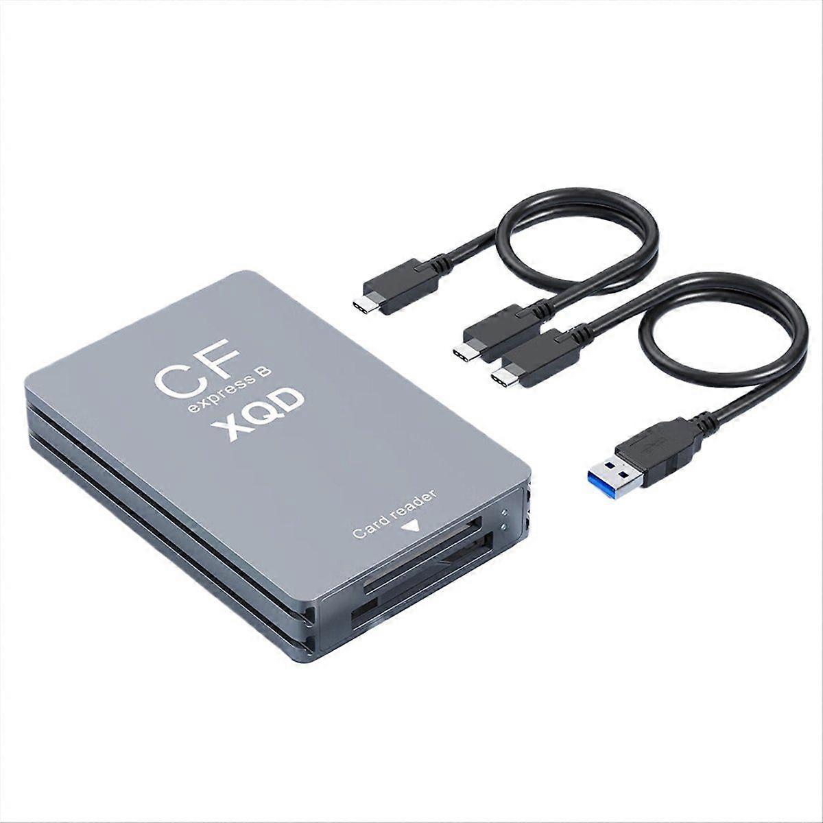 3 in 1 CFexpress Type B/XQD/SD Card Reader, Dual-Slot USB 3.2(10Gbps) Card Memory Reader for G/M Se