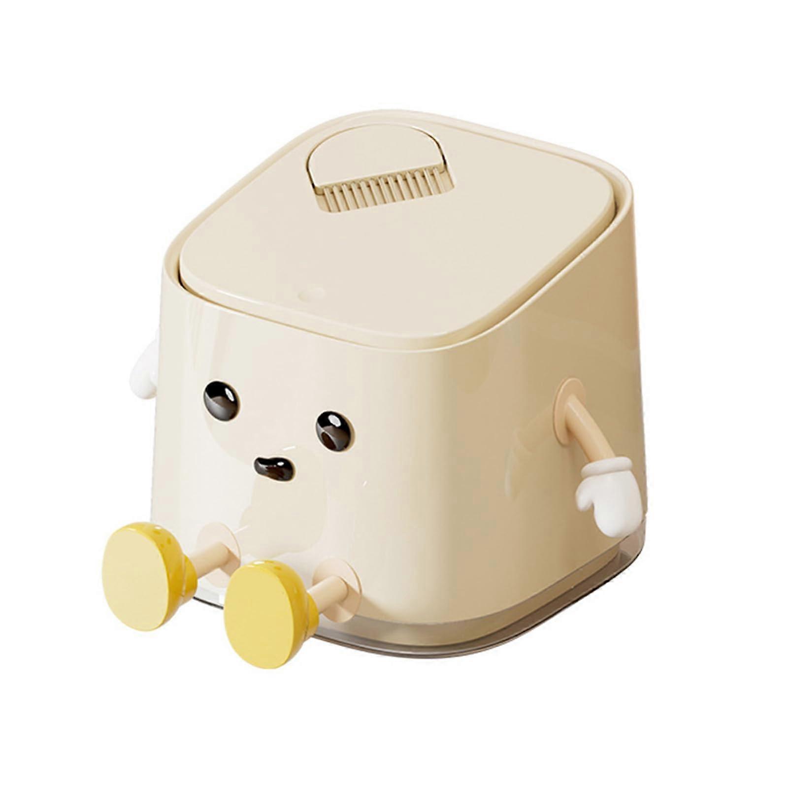 Small Desk Trash Can With Press Lid Desktop Paper Waste Basket For Office Or Home Use