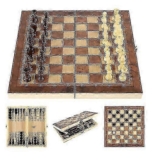 3 In 1 Wooden Chess Set