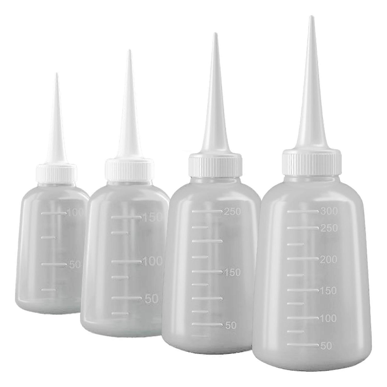 4Pieces Translucent Squeeze Bottles Multifunctional Wash Bottle DIY Supplies Ideal for Glues Oil and Laboratory Use Multicolor