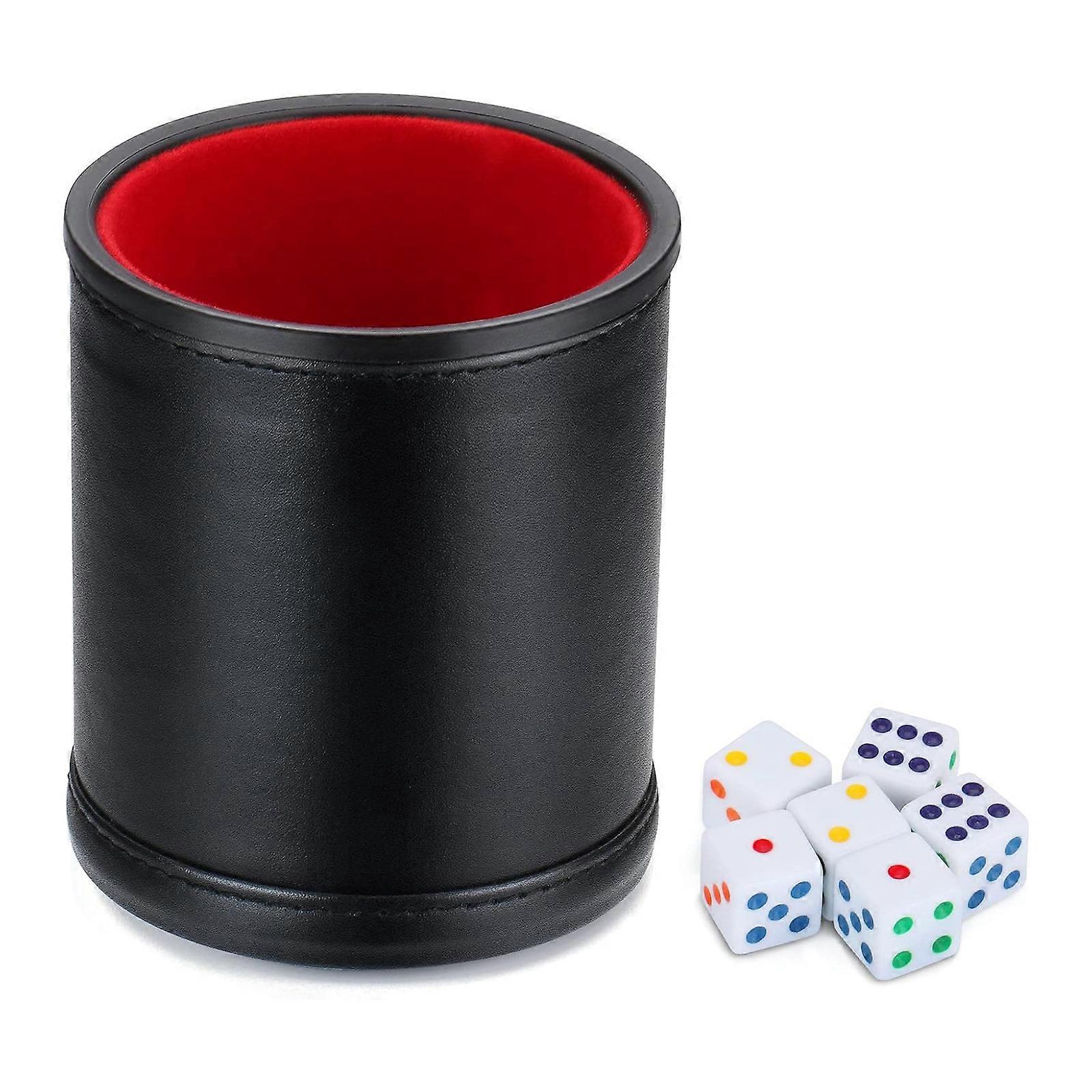 Dices Cup PU Leather Dices Rolling Cup Comfortable Hand Feeling Dices Shaker Container Cup For Table Board Game Dices Multicolor