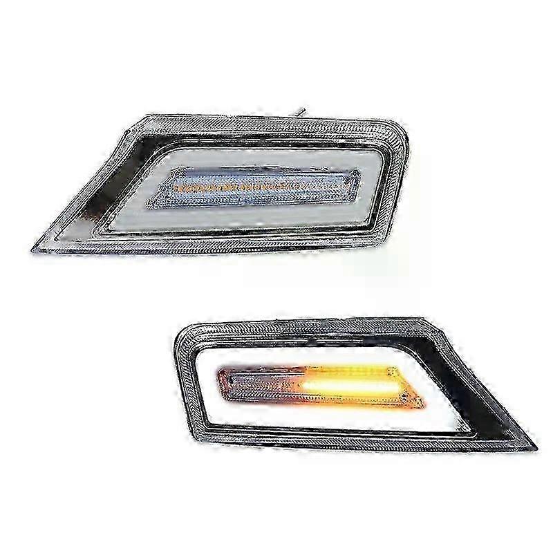 Front Sequential Turn Signal Lamp Assembly for Jeep Liberty 2008-2012 - Xenon White LED Parking/Driving Light & Full Amber Blinker