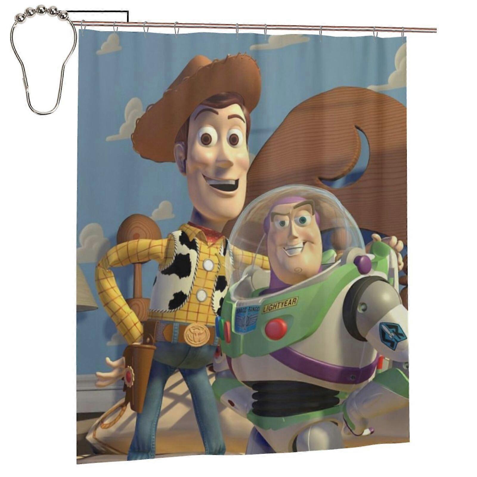 Toy Story Shower Curtain 72x72in Waterproof Mildew Resistant Privacy Blocking Patchwork Art Print One Size
