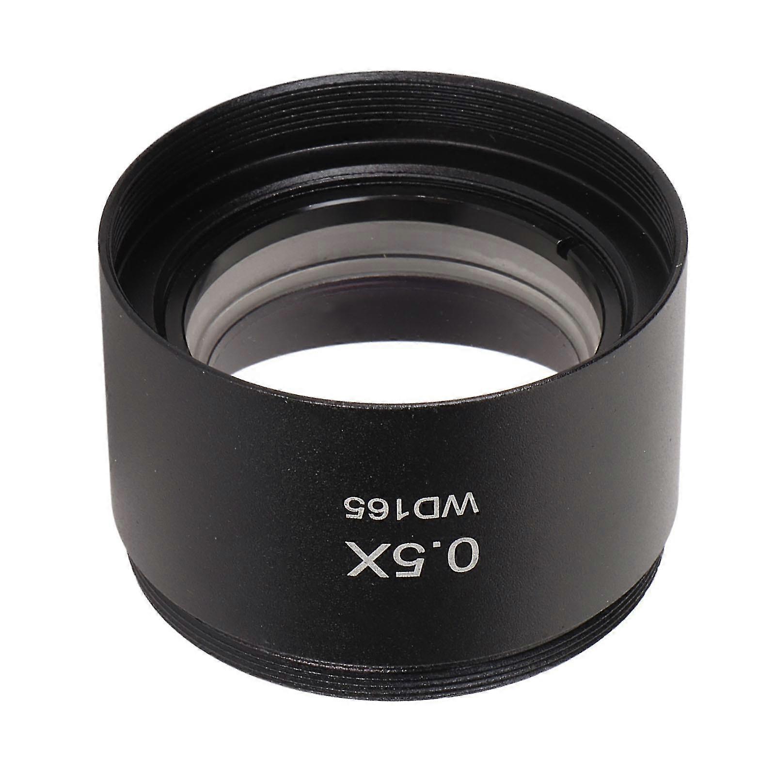 Stereo Microscope Objective Lens 0.5X Zoom HD Large View Auxiliary Objective Lens for Demagnifying Telescope D35mm