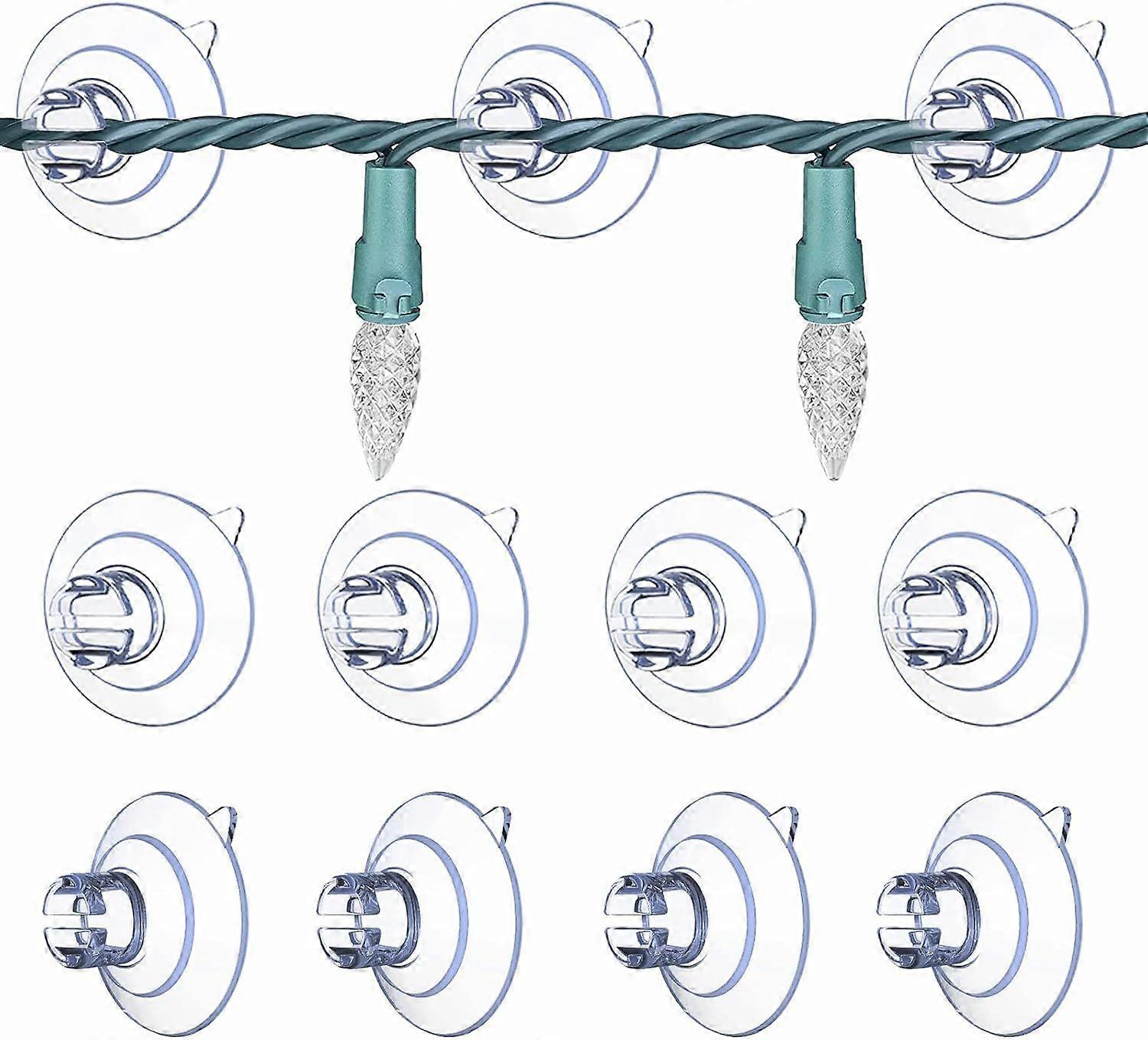 Set of 30 suction cups for string lights, suction cups with cable slot, suction cup holder for attaching string lights and decorations, suction cup ho