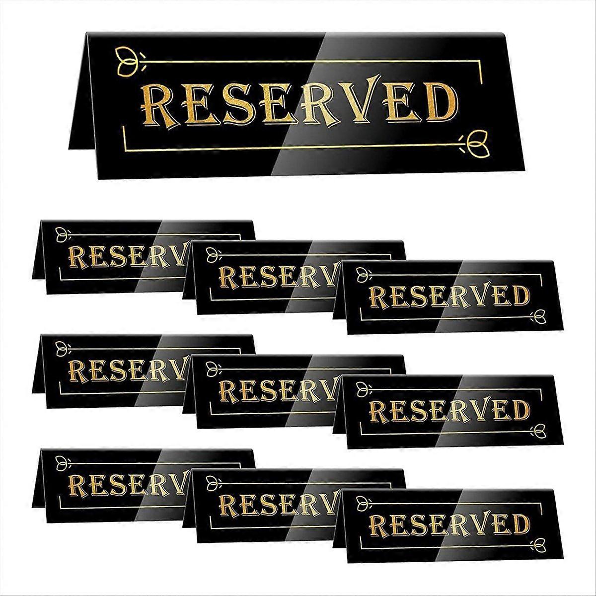 10PCS Acrylic Reserved Table Signs - 6x2x1.6 in Table Tent - Double-Sided, Waterproof - Reserved Se