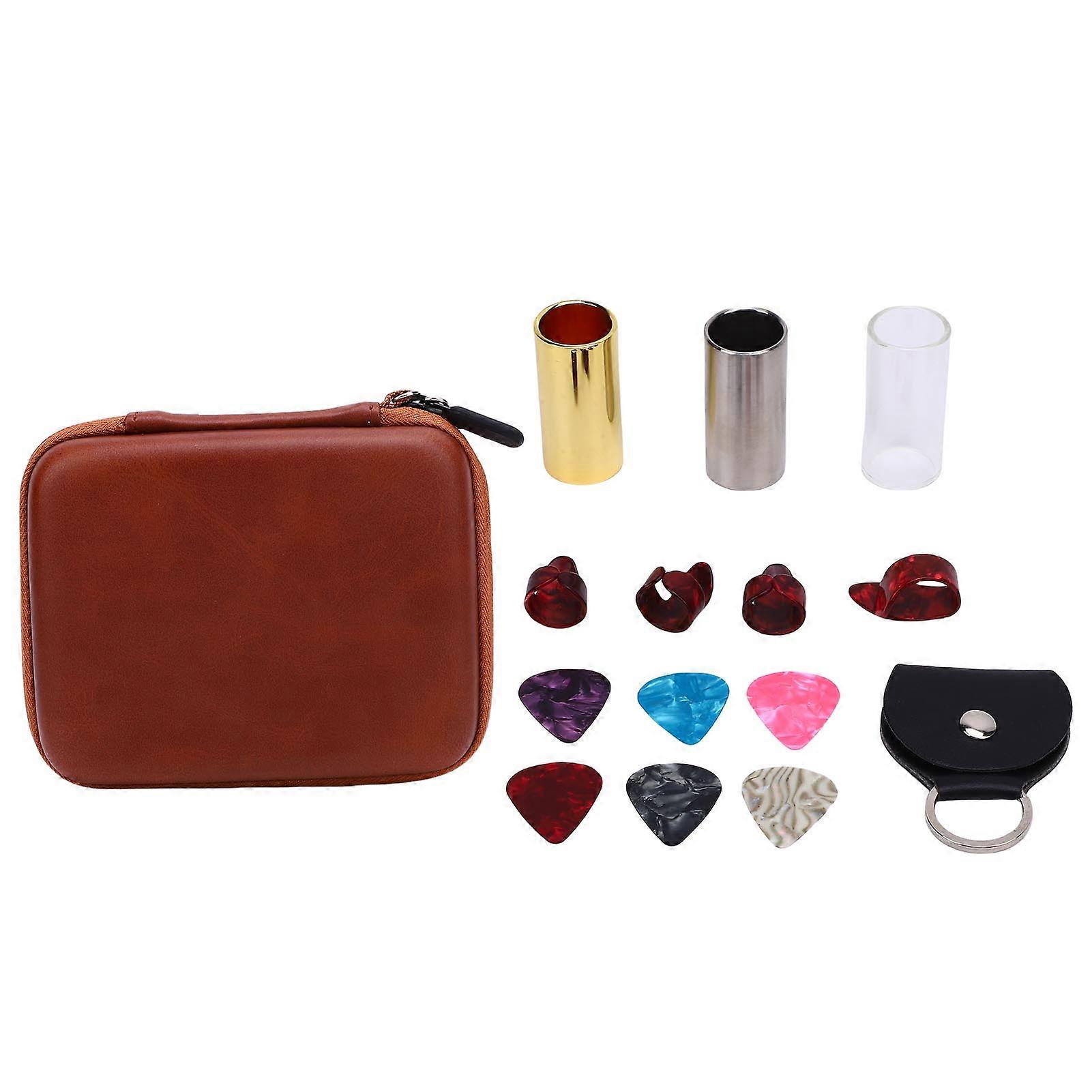 Guitar Slide Set Kit 51mm with Picks Finger Cots Storage Bag Slides Accessories R534A