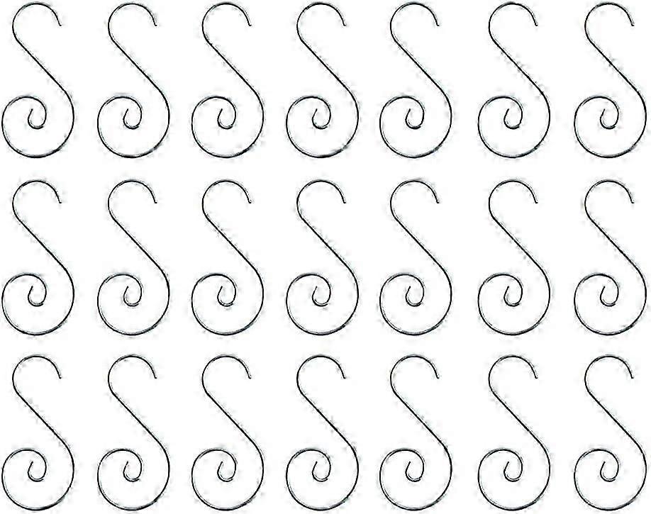 80 包银色圣诞球装饰挂钩 - 用于悬挂圣诞树装饰品的金属 S 挂钩，非常适合圣诞球装饰品