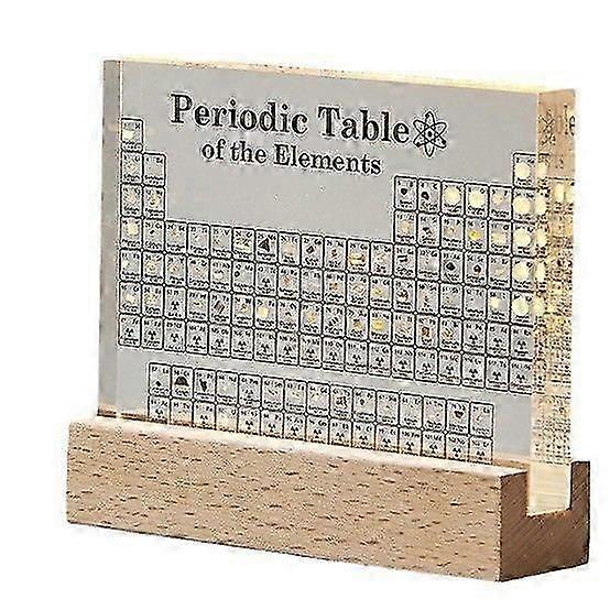 Periodic Table Display with 83 Real Elements and USB Light for UK Classrooms