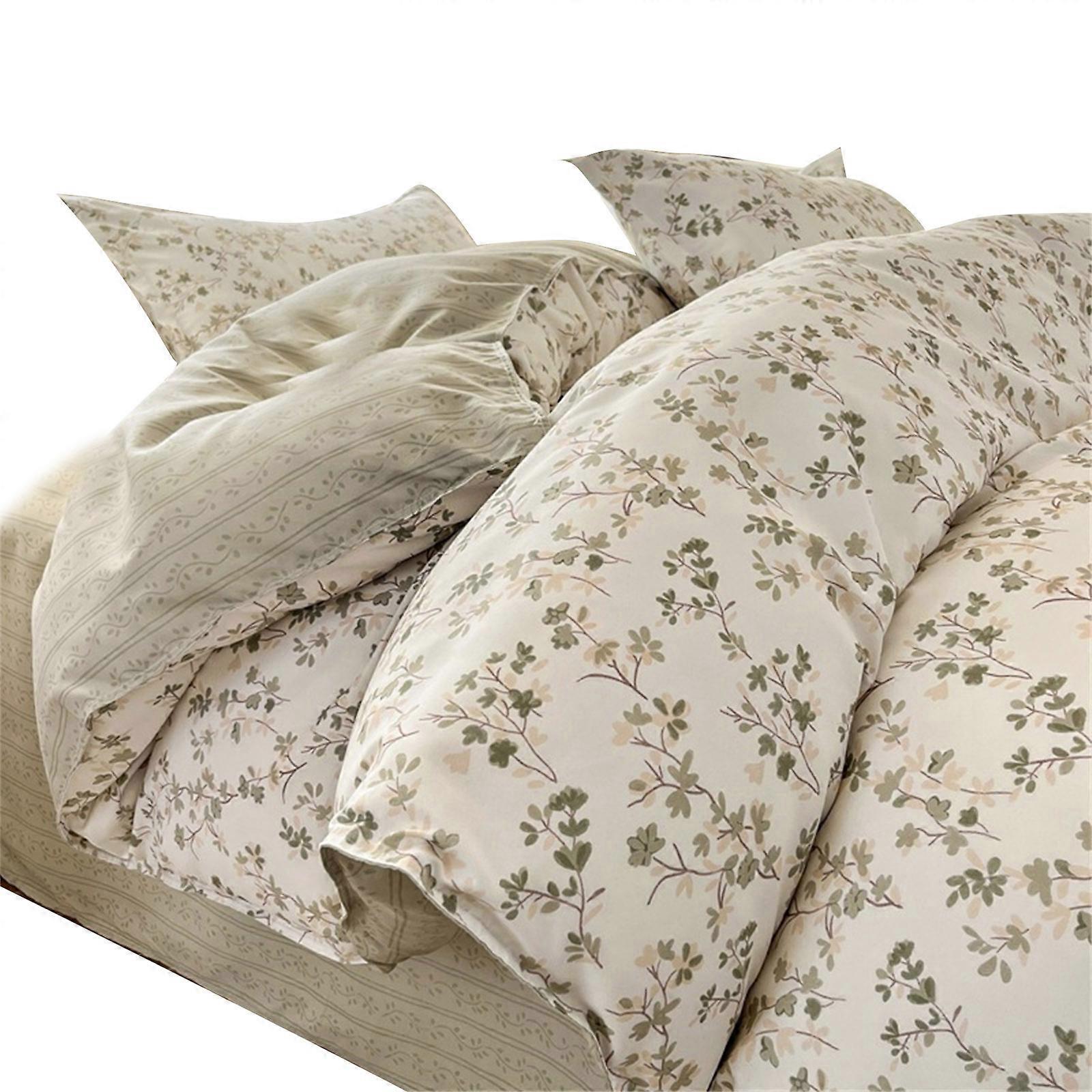 4PC Skin Friendly Bedding Ensembles Breathable Brushed Cotton Bed Sheets Set With Colorfast Pillowcases  Ye Ying