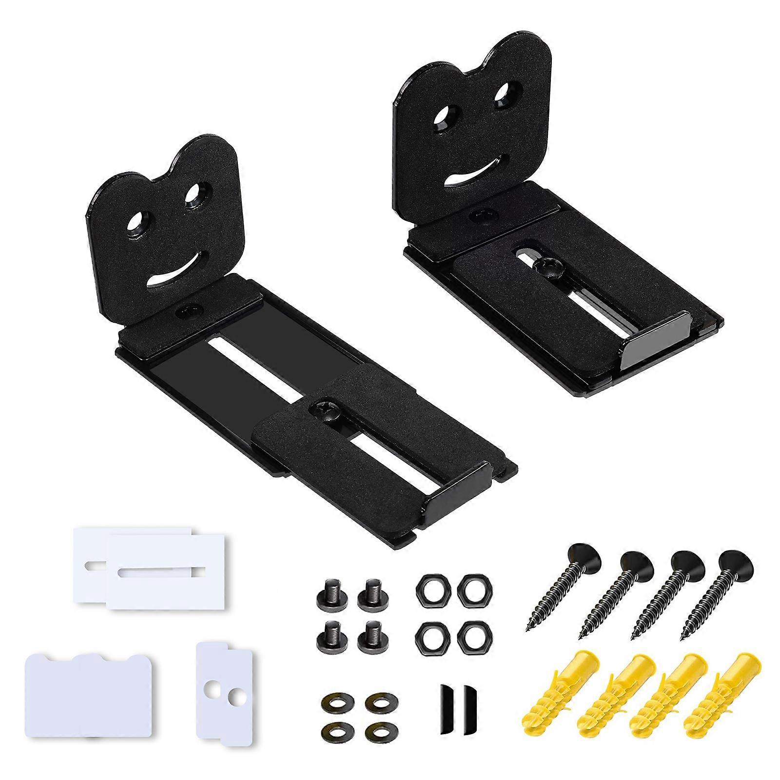 2pcs Adjustable Soundbar Wall Mount Brackets Speaker Wall Stand for Heavy Center Channel, 50KG Capacity Floating Rack Multicolor