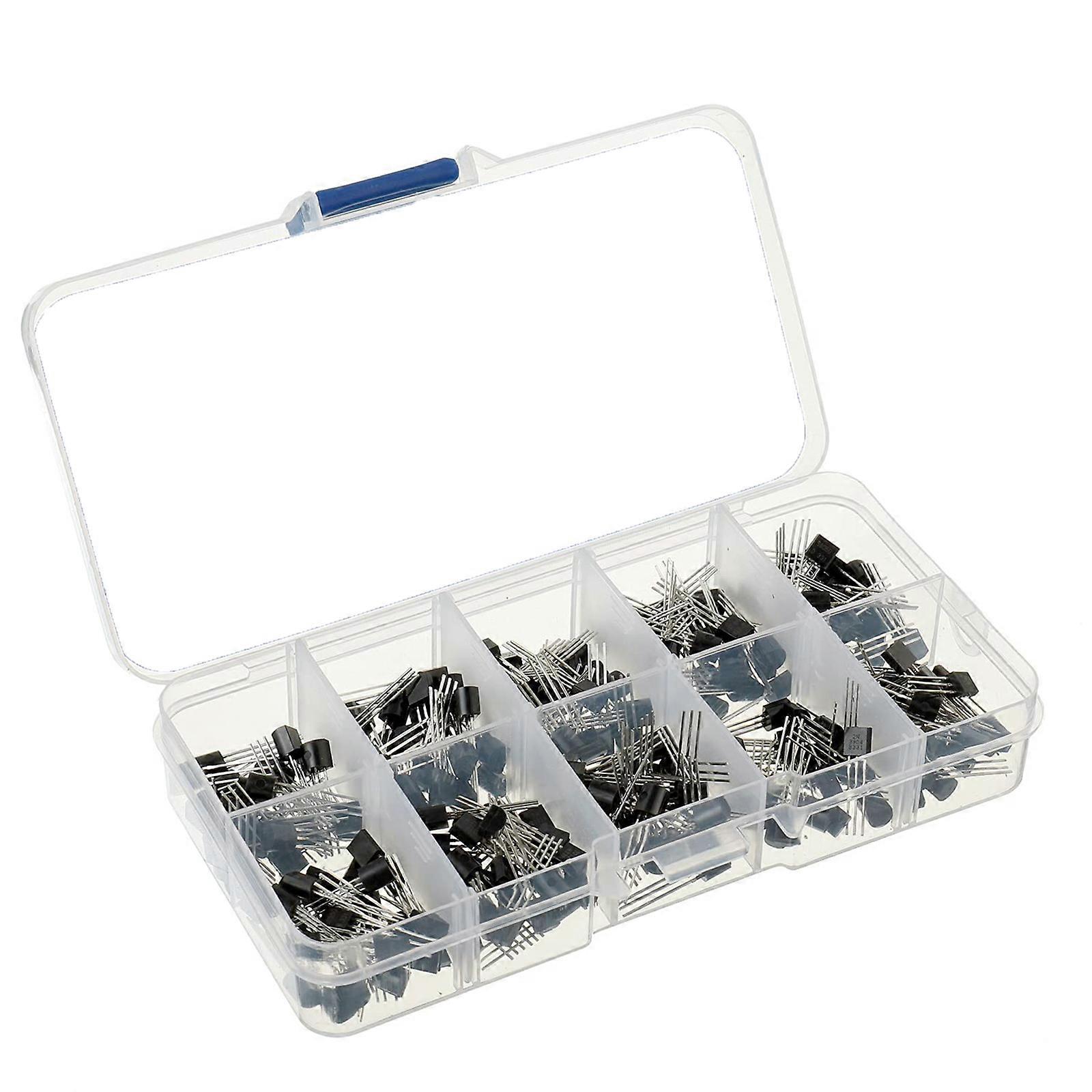 250 Piece High Gains Low Noise General Purpose Transistors Kit For PCBs Layouts and Signal Control Multicolor