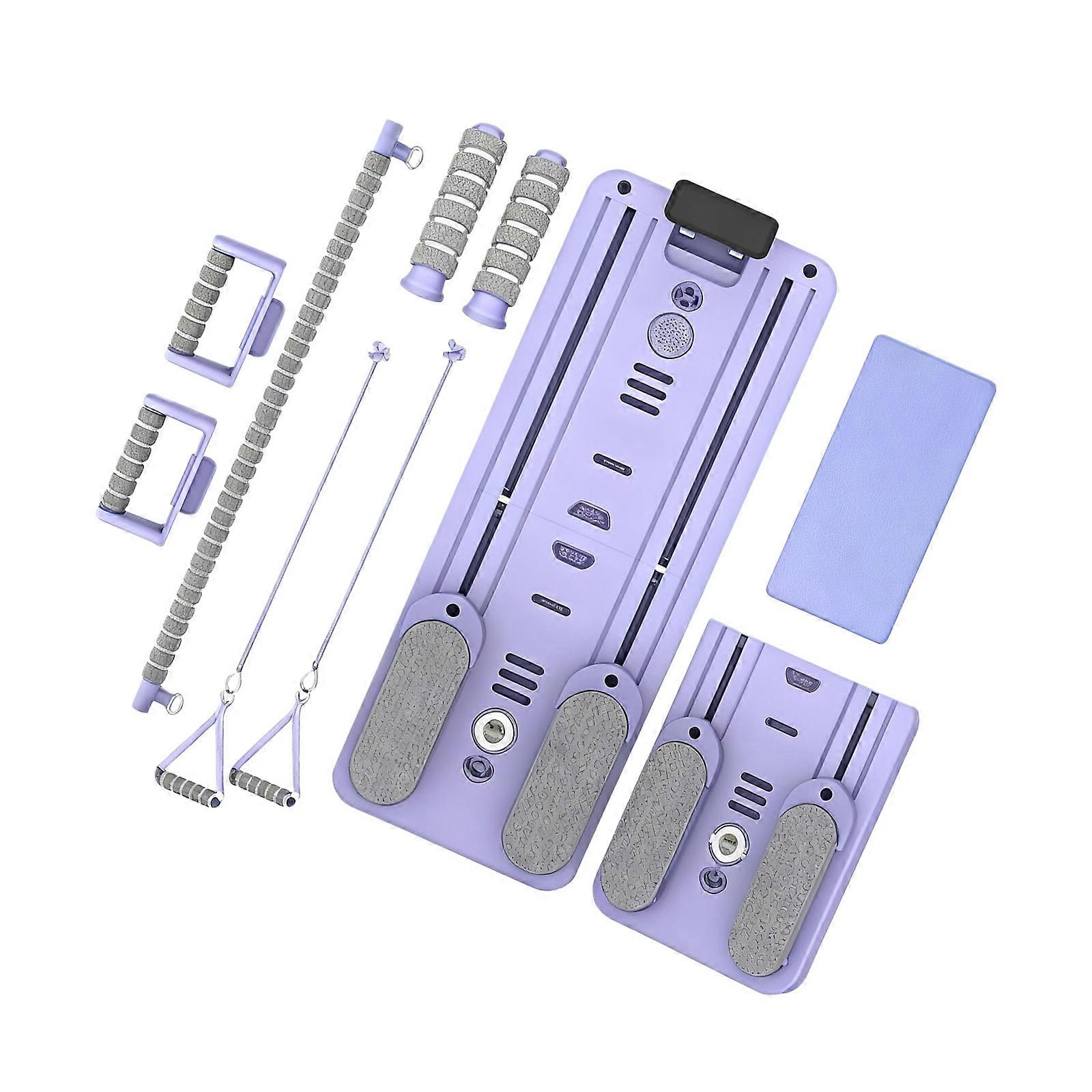 Space Saving Folding Pilates Core Trainer Convertible To Rowers Glute Builder With Silents Hydraulic Motion Technologies  Purple