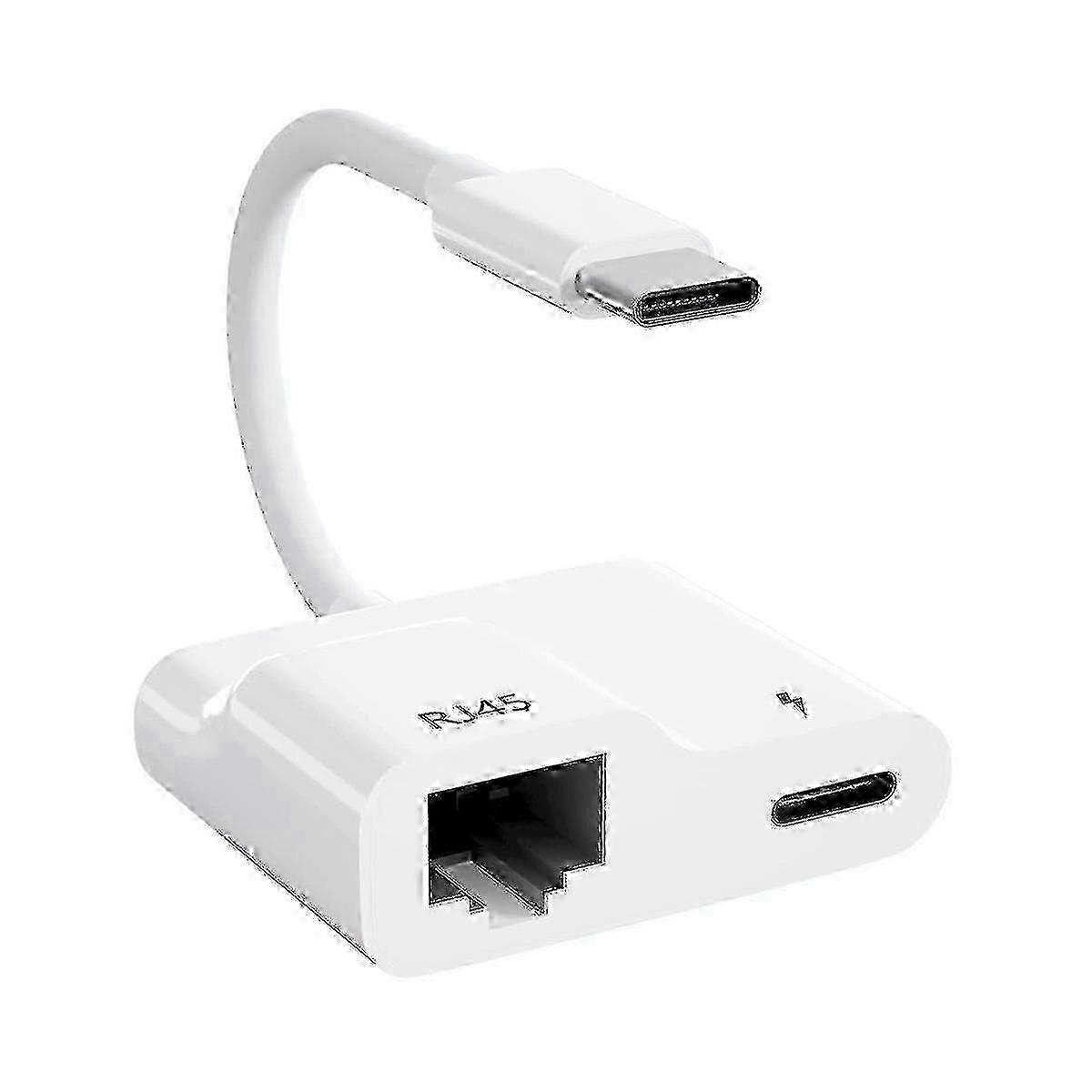 محول USB-C إلى إيثرنت ، دونجل شبكة جيجابت RJ45 LAN مع شحن 60 واط PD لأجهزة ماك بوك آيباد برو كمبيوتر محمول لوحي YVL