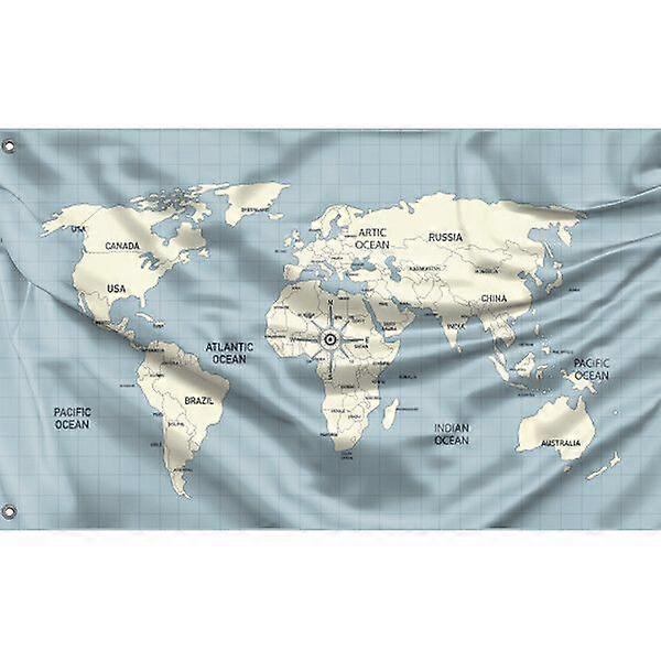 Drapeau de la carte du monde