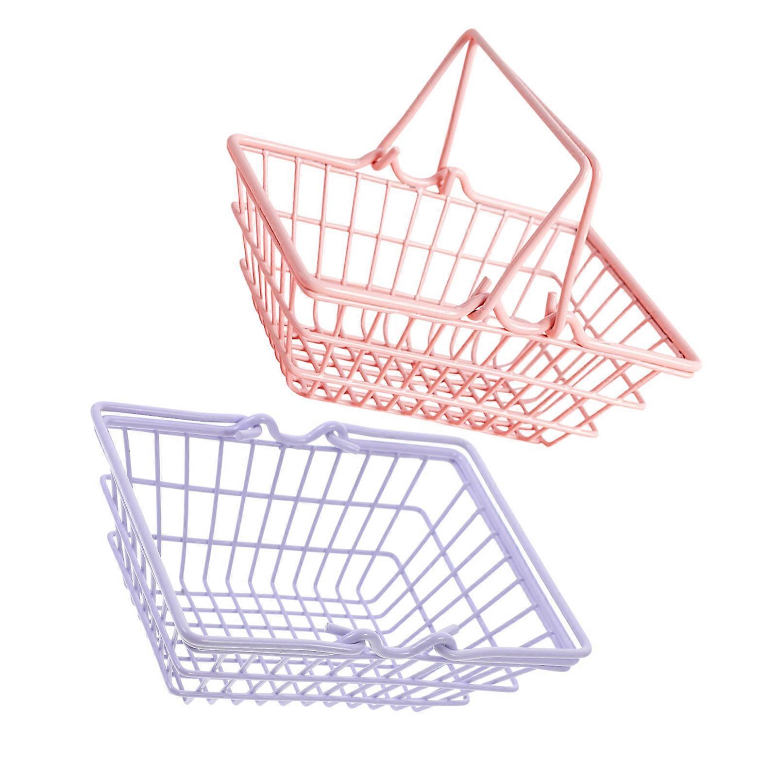 Assorted Color Mini Shopping Basket for 2Pcs with Handles