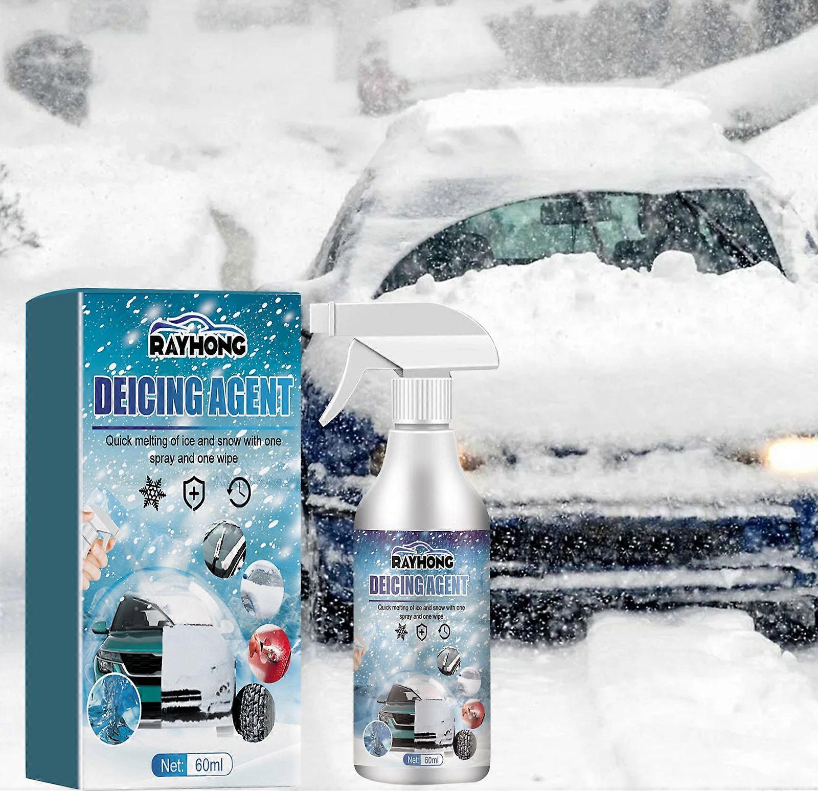 Rayhong Snow Melting Agent for Car Windshields and Windows - Fast, Powerful Defrosting, Defogging, Ice Melting, and Snow Removal Cleaner 60ml