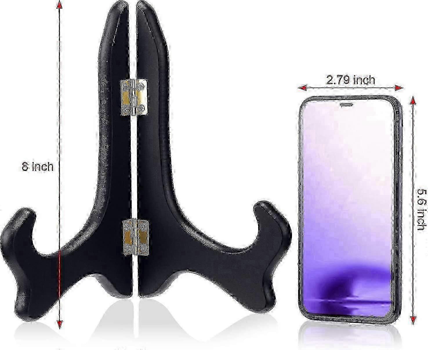 Black Wooden Display Stand Plate Holders with 8-Inch Easels Pack of 2