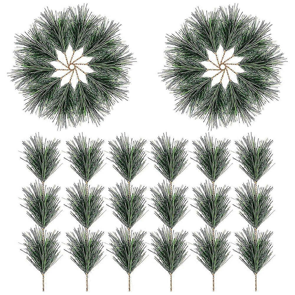 60 PC Artificial Green Pine Needles Branches-Small Pine Twigs Stems Picks- Greenery Pine Picks for