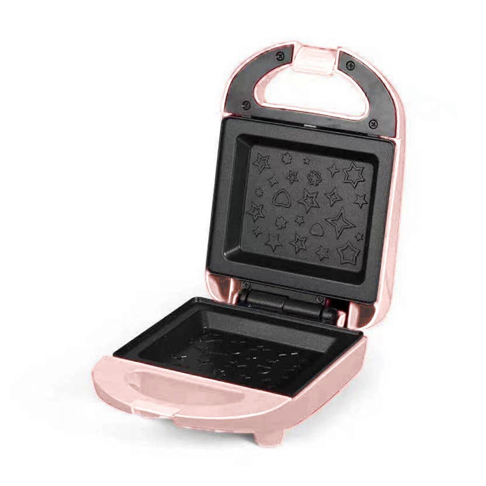 Double-Sided Heating Electric Sandwich Maker, Non-Stick Plates, Multi-Function Grill for Grilled Cheese, compatible with tea time (Pink)