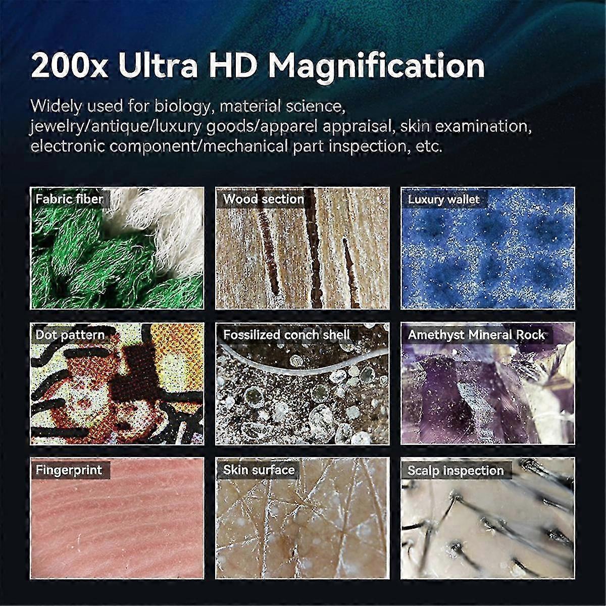 Cell Phone Universal Microscope with CPL-365 Violet Lamp Portable Identification HD Magnifying Microscope,D