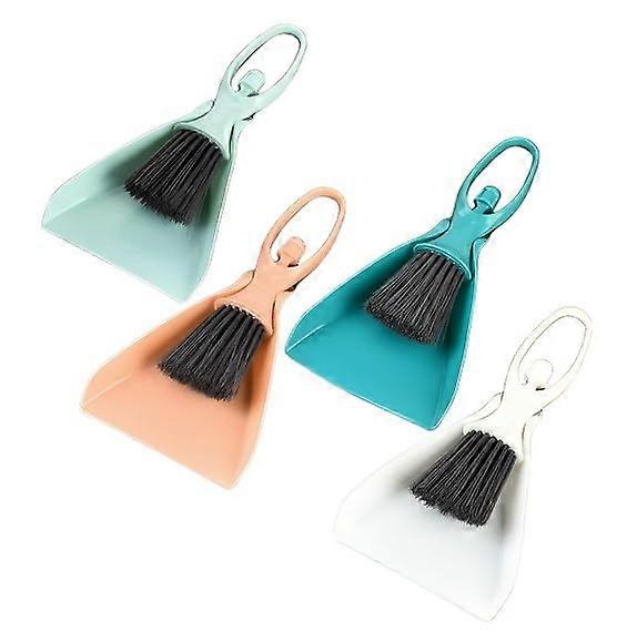Mini Desktop Broom and Dustpan Set, PP Material, 7in Broom for Office Desk Keyboard Cleaning, Lotus Pink