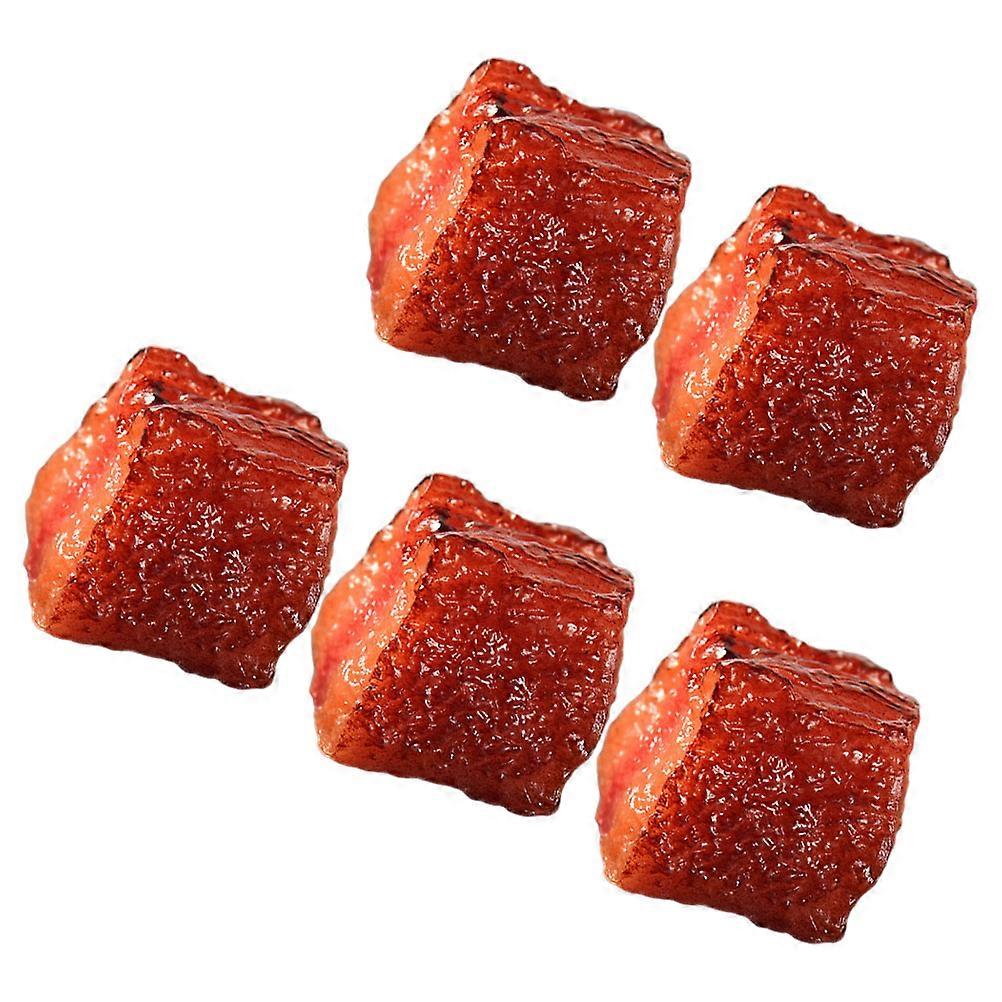 Artificial Food Model Diced Beef Cubes for Decor 5Pcs Simulation Meat