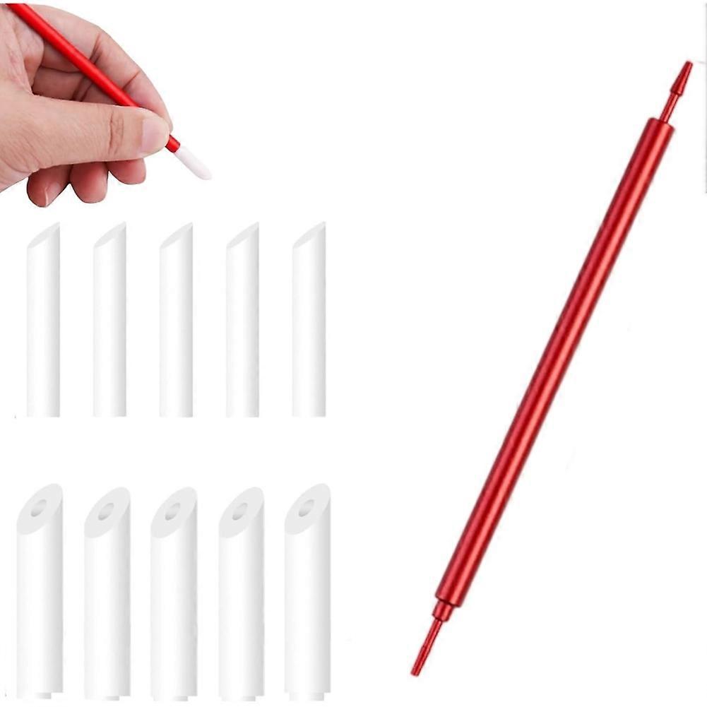 1Pcs Metal Model Wiping Sticks Sturdy Seepage Line Oldening Wiper Pen Wiping Stick Tool with 10 Heads for Model