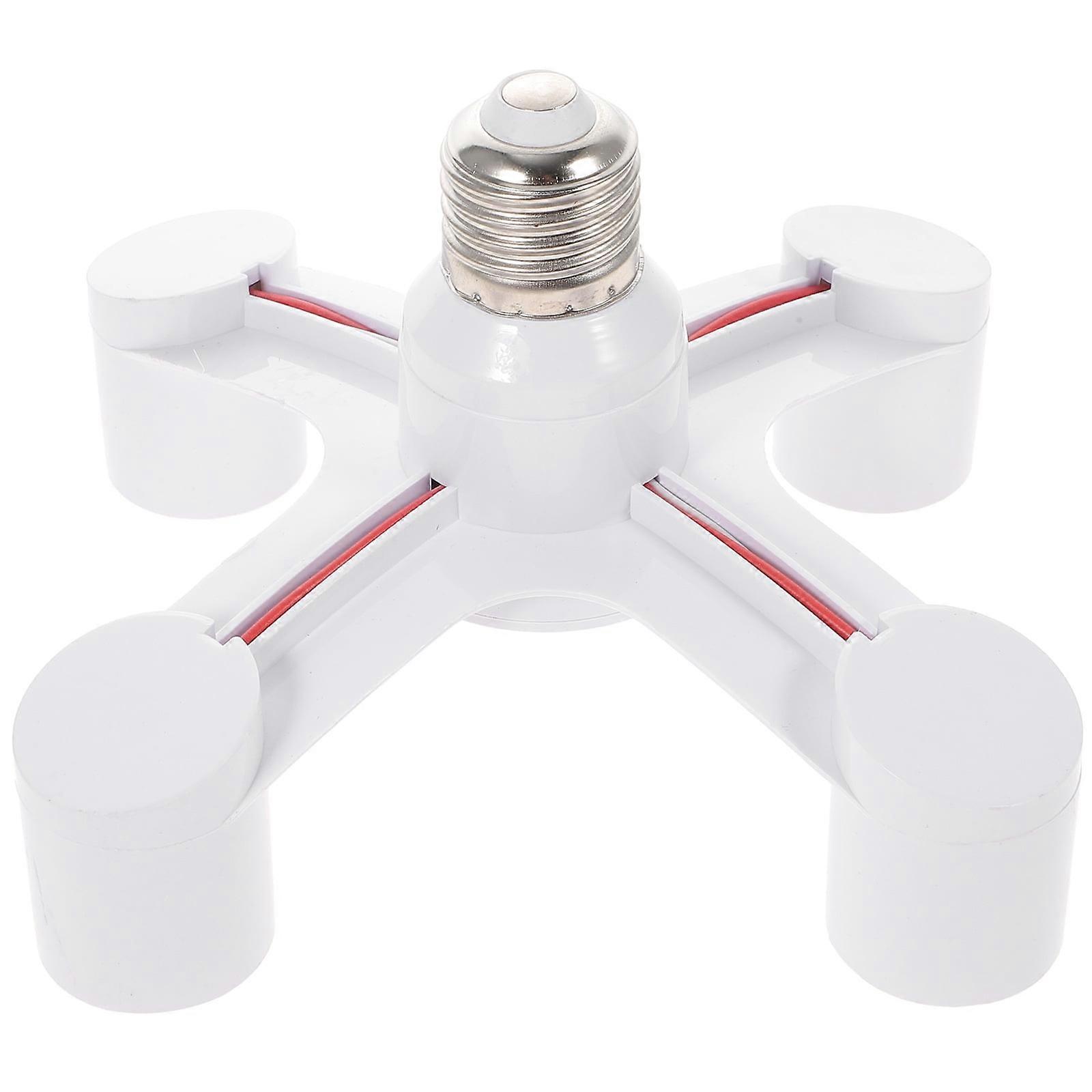 Guangmc 4 E26/E27 Lamp Socket Splitter Adapter Copper Bulb Branch