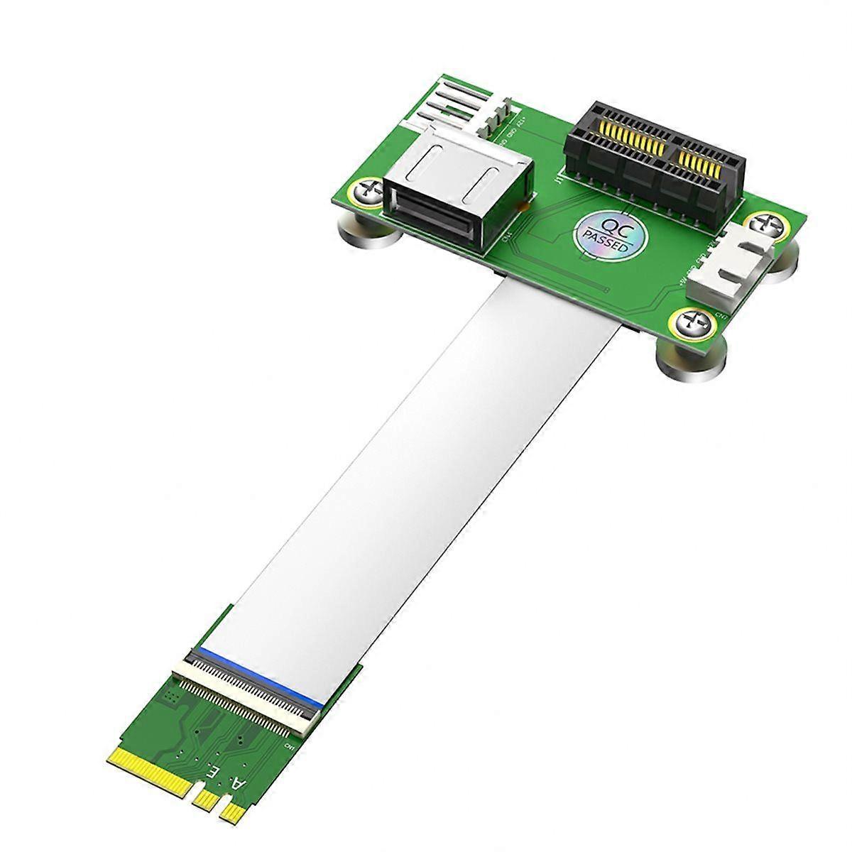 NGFF M.2 Key A/E to PCI-E Express 1X +USB Riser Card with Shielding Aluminum Foil FPC Cable