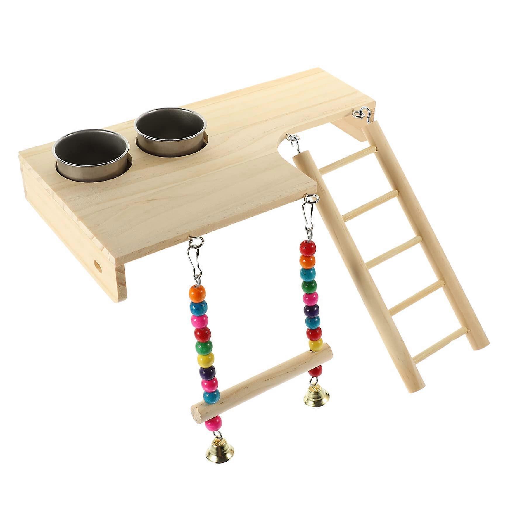 Playground Ladder Set with Durable Perch Stand for Cockatiels Parakeets Conures Bird Cage Activity Platform