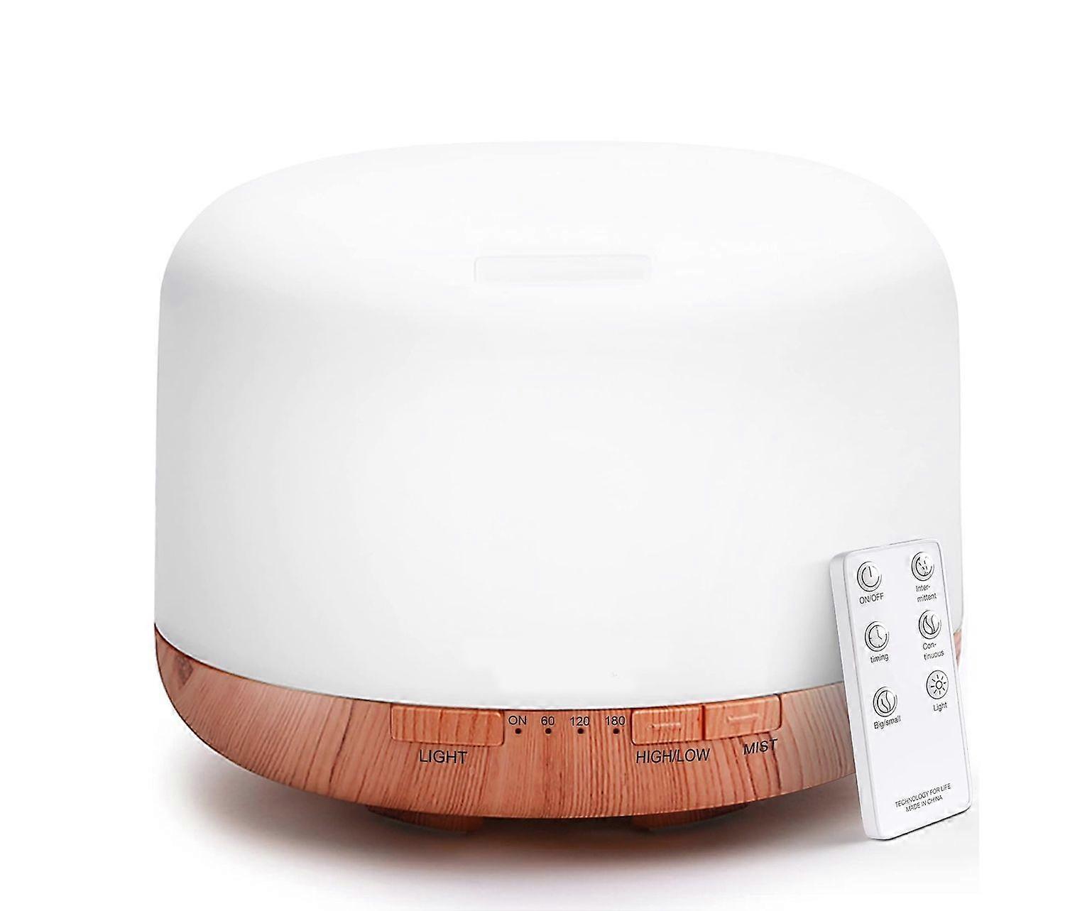 Essential Oil Diffuser 500ml, Ultrasonic Aromatherapy Humidifier with Remote Control, 7 LED Colors