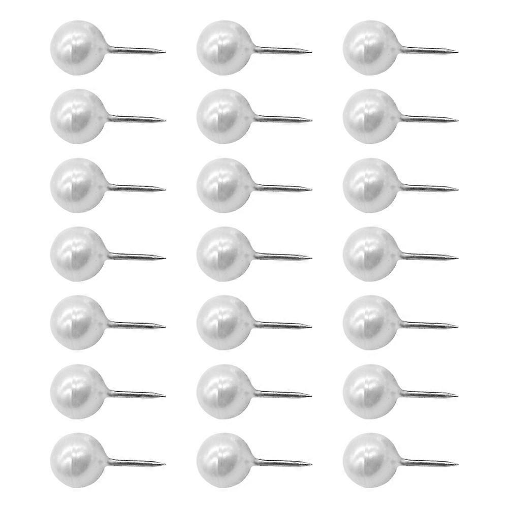 White Round Push Pins for Bulletin Board with Elegant Pearl Design 100Pcs