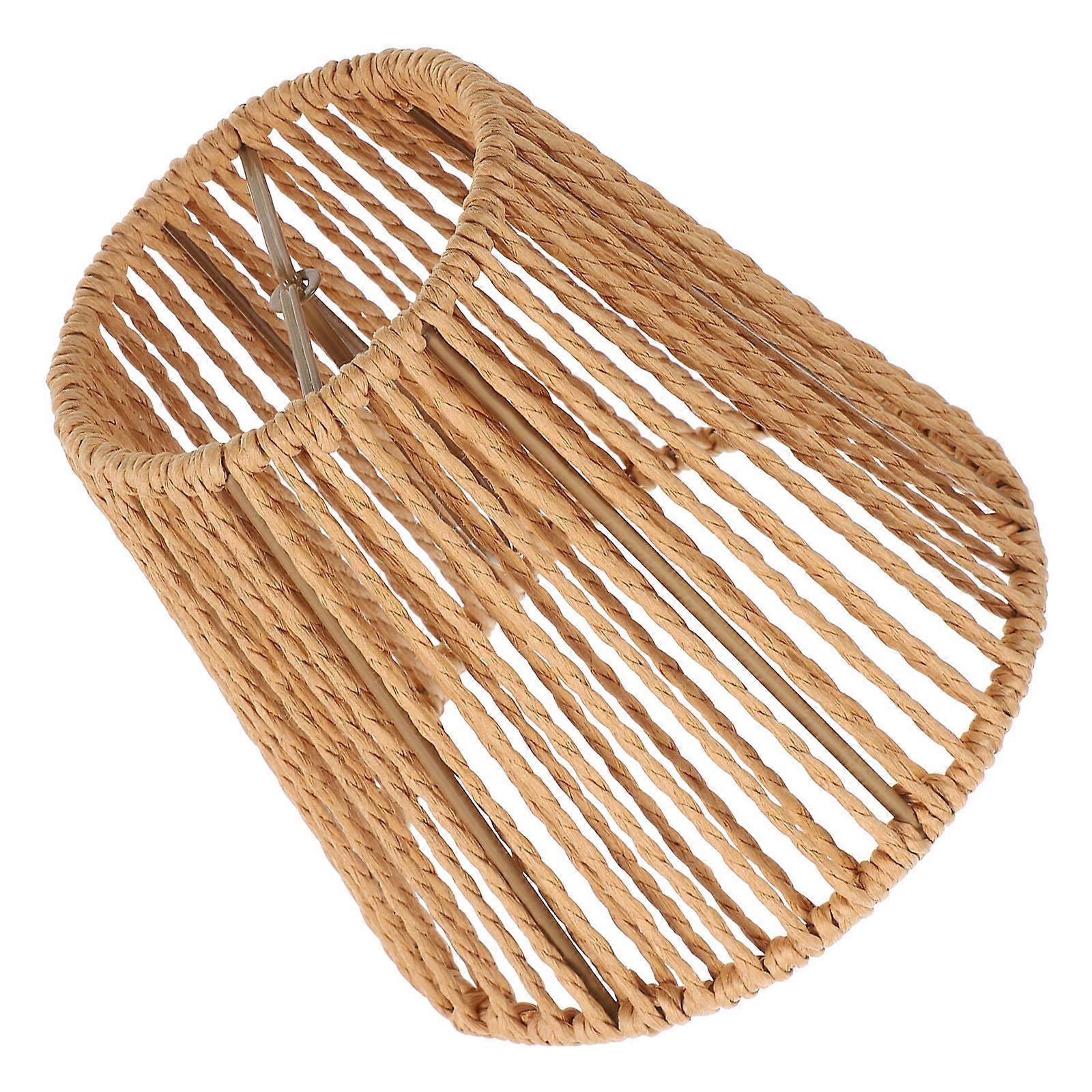 Paper Rope Lampshade for Rustic Ceiling Lamp Cover Khaki