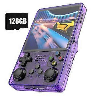 R36S PIUS Handheld Game Console 128GB 4inch IPS Screen Video Game Console Dual 3D Joystick Supports