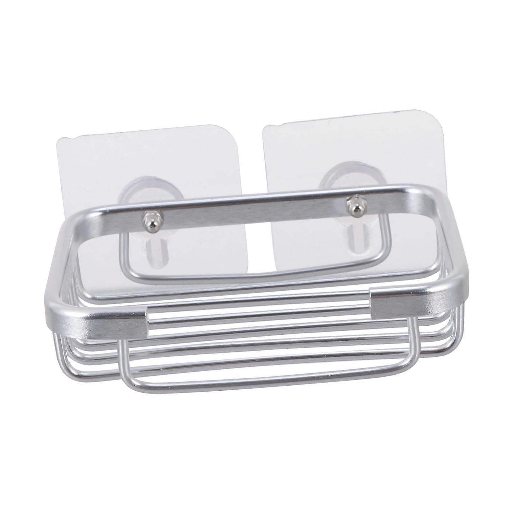 Rustproof Aluminum Wall Mounted Soap Dish Holder with SelfDraining NoDrill Design for Bathroom