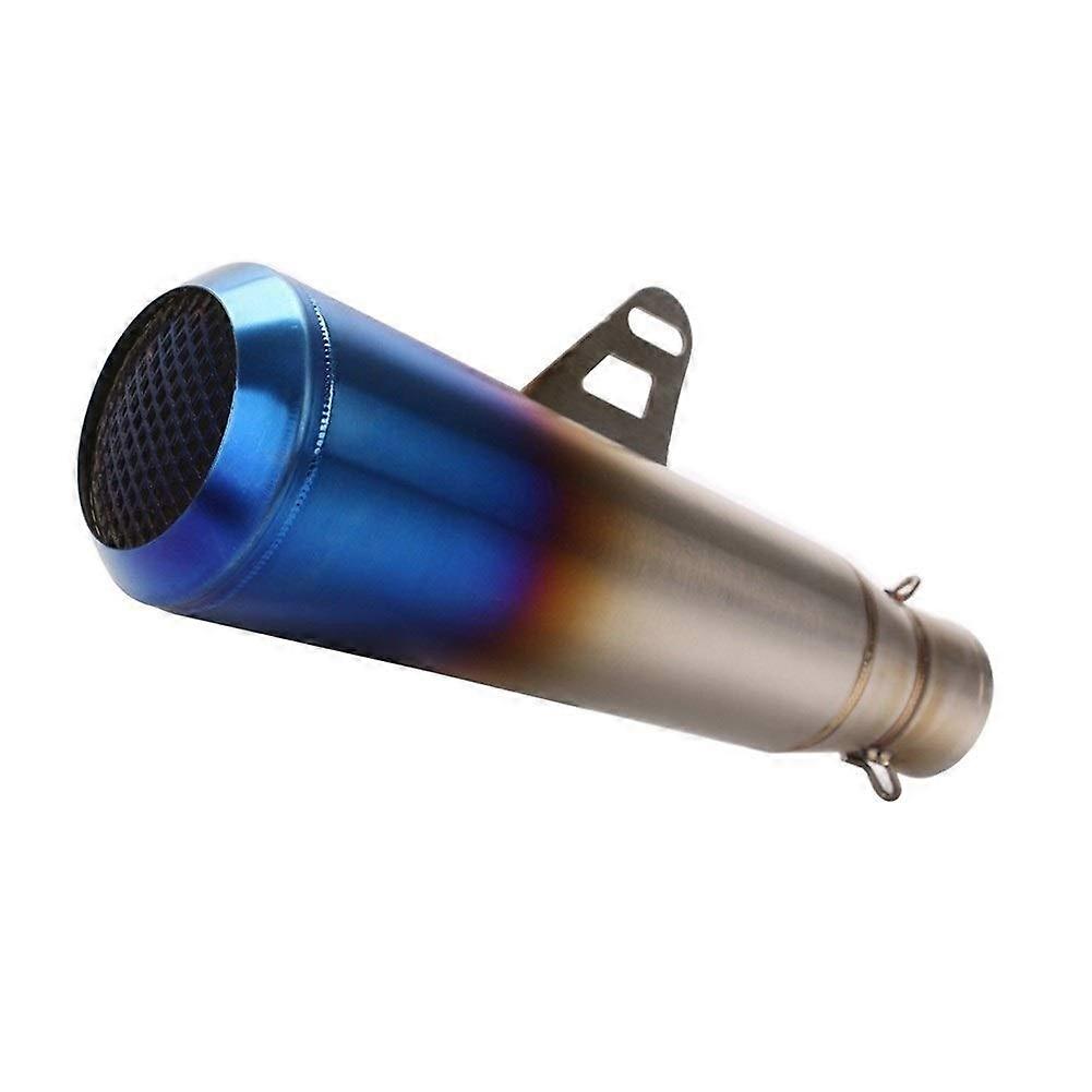3851mm Universal Motorcycle Exhaust Pipe Silver Blue, CorrosionResistant, Easy Installation